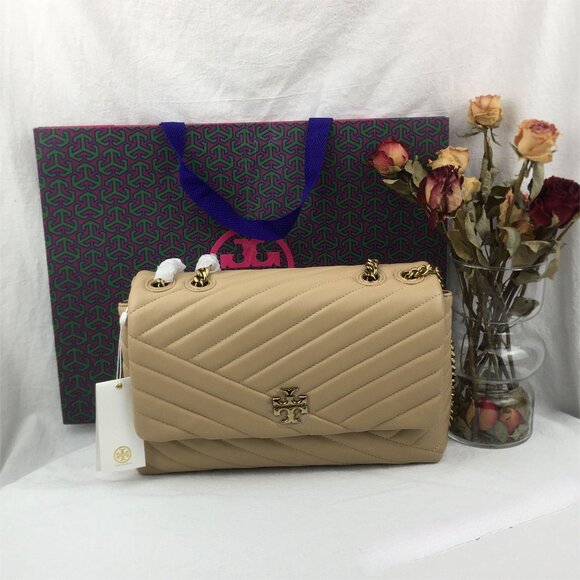 NEW Tory Burch Kira Chevron Large Convertible Should bag - Picture 1 of 9
